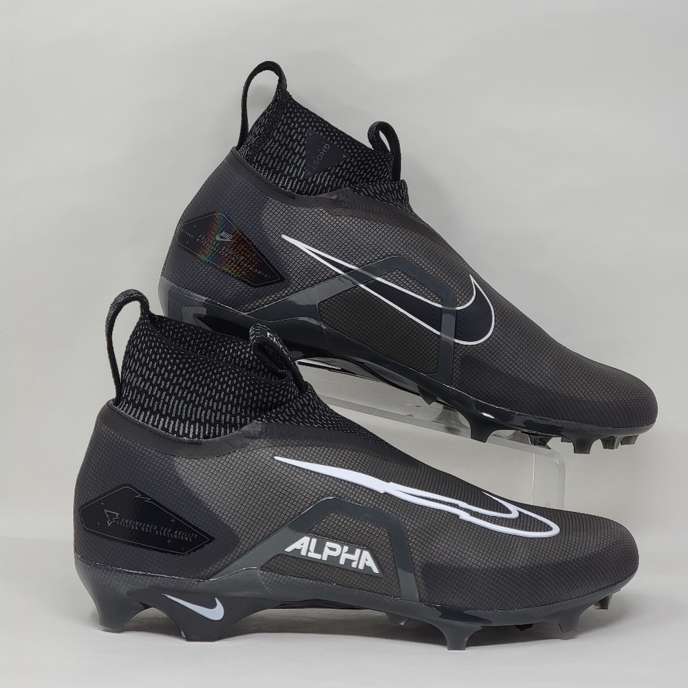 Nike Alpha Menace Elite 3 Black White Football Cleats CT6648-010 Men's Size 11